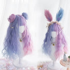 Two Tone Purple Ombre Long Wavy Lolita Wig with Accessories - wigs