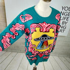 UFO Spaceship Inspired Knitted Crewneck Sweatshirt - Cosparty