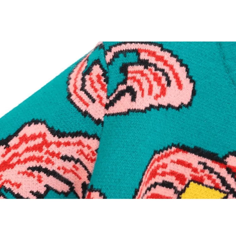 UFO Spaceship Inspired Knitted Crewneck Sweatshirt - Cosparty