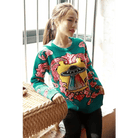 UFO Spaceship Inspired Knitted Crewneck Sweatshirt - Cosparty