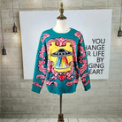 UFO Spaceship Inspired Knitted Crewneck Sweatshirt - Cosparty