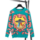 UFO Spaceship Inspired Knitted Crewneck Sweatshirt - Cosparty