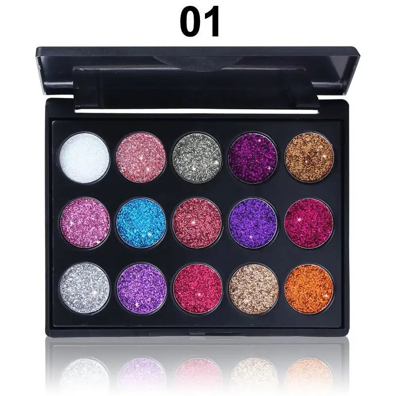 Ultra Glamorous Glitter Eyeshadow Palette with Perfect Pigmentation - Palette 1 - Make-Up