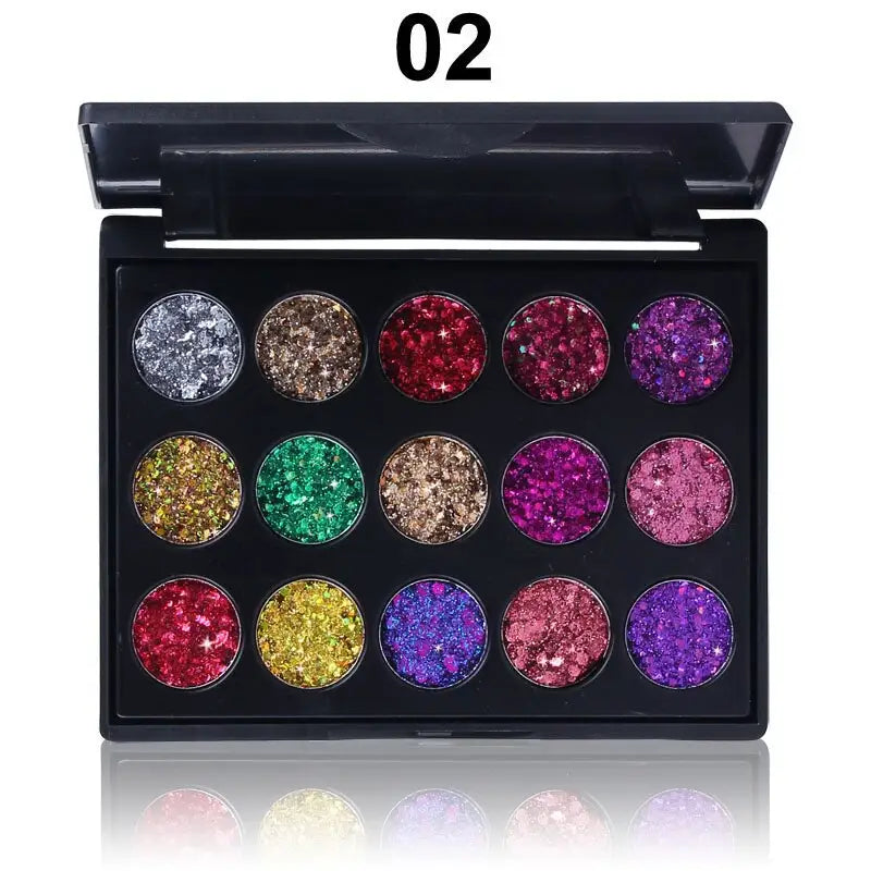 Ultra Glamorous Glitter Eyeshadow Palette with Perfect Pigmentation - Palette 2 - Make-Up