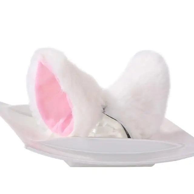 Ultra Plush Kawaii Neko or Fox Ears for Petplay Fun - accessories