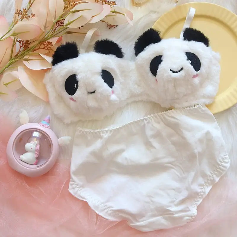 Ultra Plush Panda Teddy Lingerie Set for Cozy Nighttime Wear - lingerie