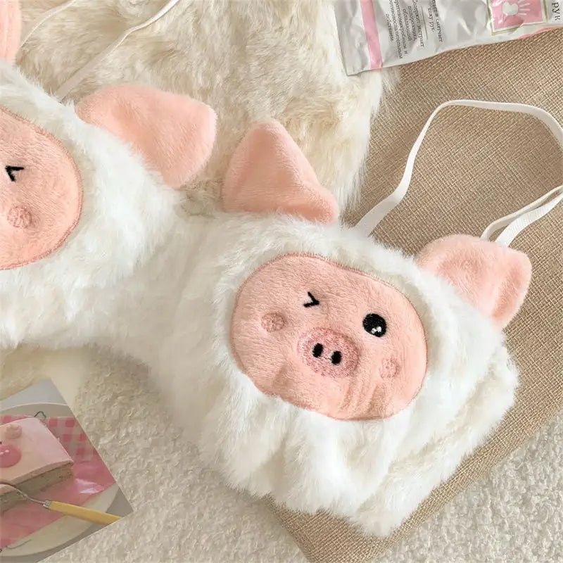 Ultra Plush Piggy Lingerie Set for Comfortable Nighttime Wear - Cosparty
