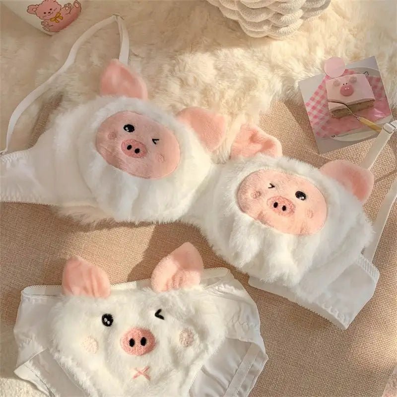 Ultra Plush Piggy Lingerie Set for Comfortable Nighttime Wear - Cosparty