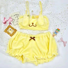 Ultra Plush Pompompurin Inspired Lingerie Set with Cute Tops Length - underwear