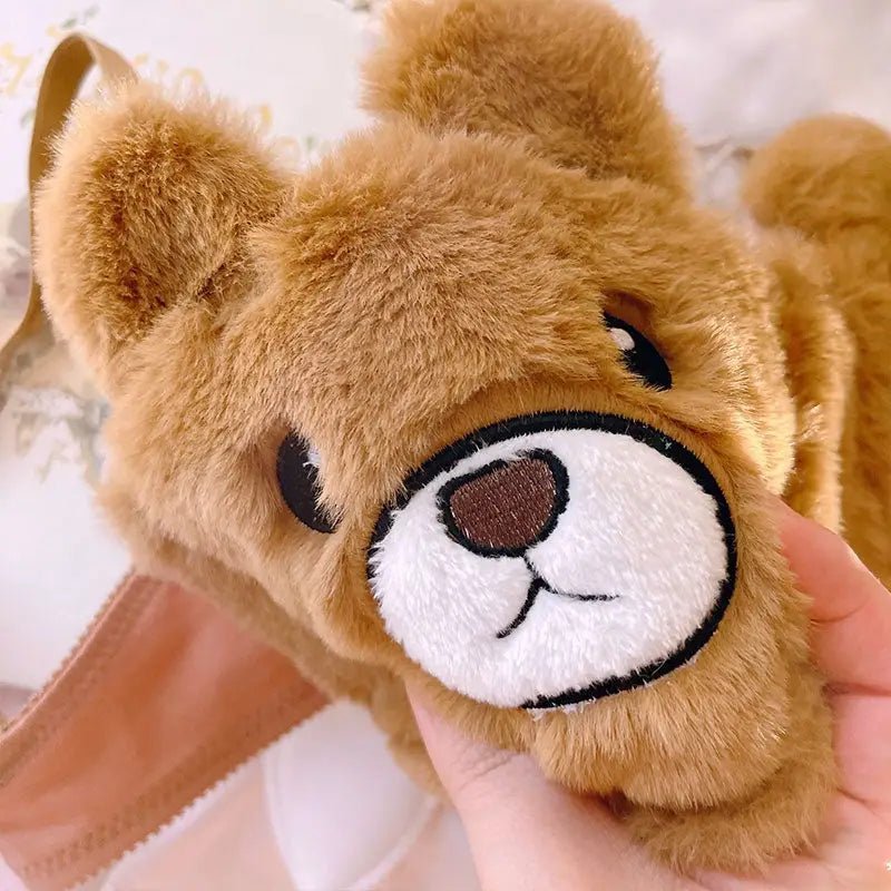 Ultra Plush Teddy Bear Lingerie Set for Bust - Under Bust Comfort - Cosparty