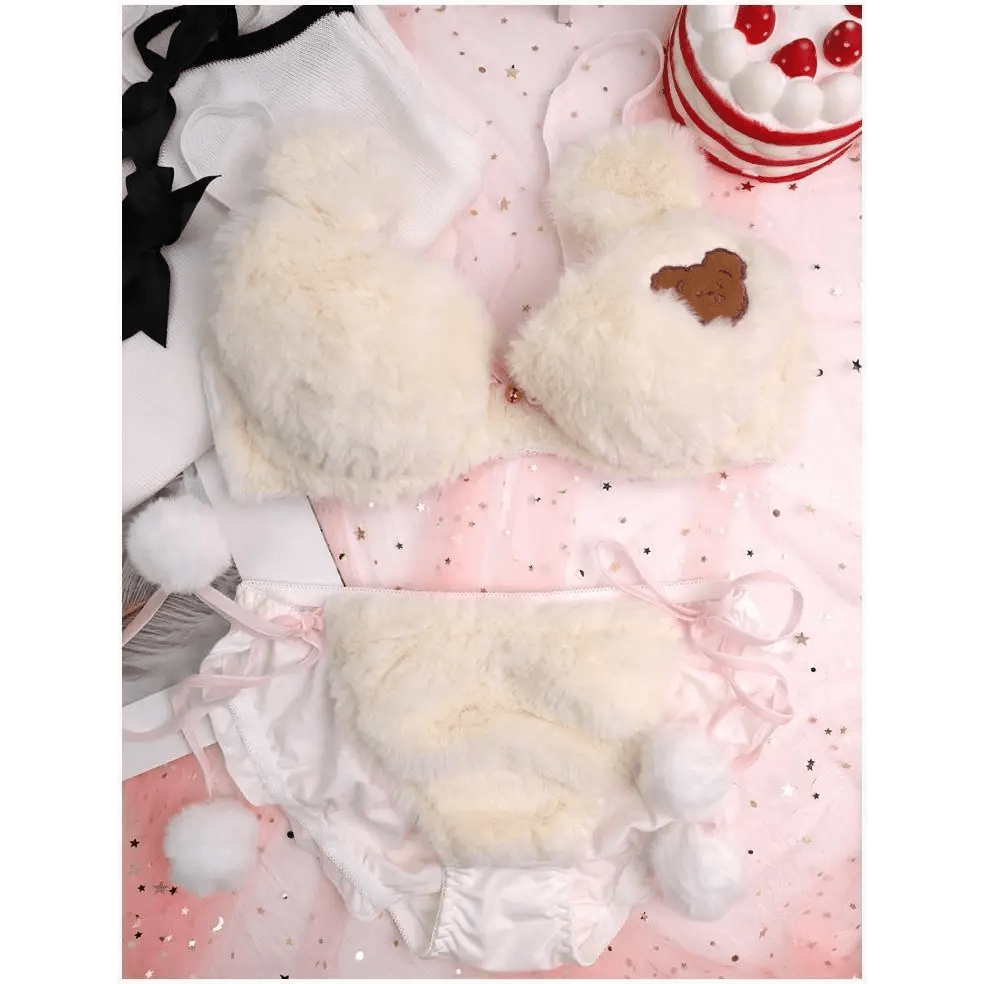 Ultra Plush Teddy Bear Lingerie Set for Cozy Nights - Cosparty