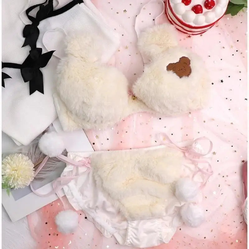 Ultra Plush Teddy Bear Lingerie Set for Cozy Nights - lingerie set