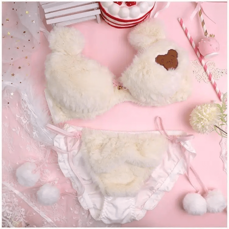 Ultra Plush Teddy Bear Lingerie Set for Cozy Nights - Cosparty