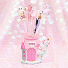 Unicorn Castle Pen Holder in Light Blue or Pink - pen holder