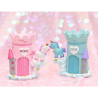 Unicorn Castle Pen Holder in Light Blue or Pink - pen holder