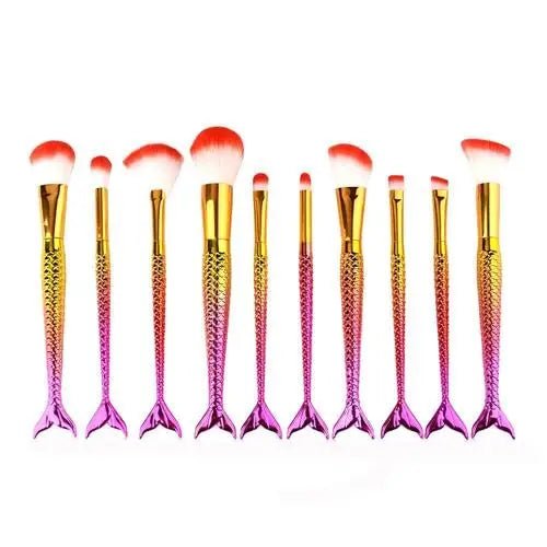 Unicorn Inspired Mermaid Fin Makeup Brushes - Cosparty