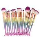 Unicorn Inspired Mermaid Fin Makeup Brushes - beauty