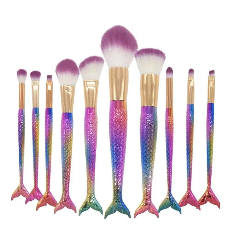 Unicorn Inspired Mermaid Fin Makeup Brushes - Cosparty
