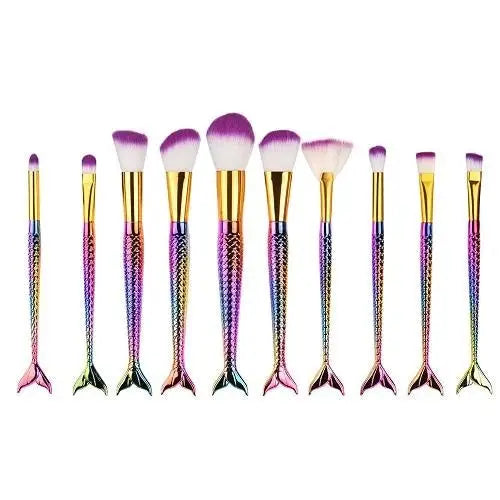 Unicorn Inspired Mermaid Fin Makeup Brushes - beauty