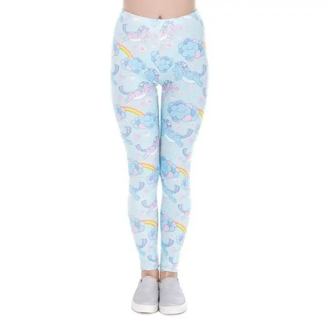 Blue Cloud Unicorn Leggings Yoga Pant Cute Kawaii