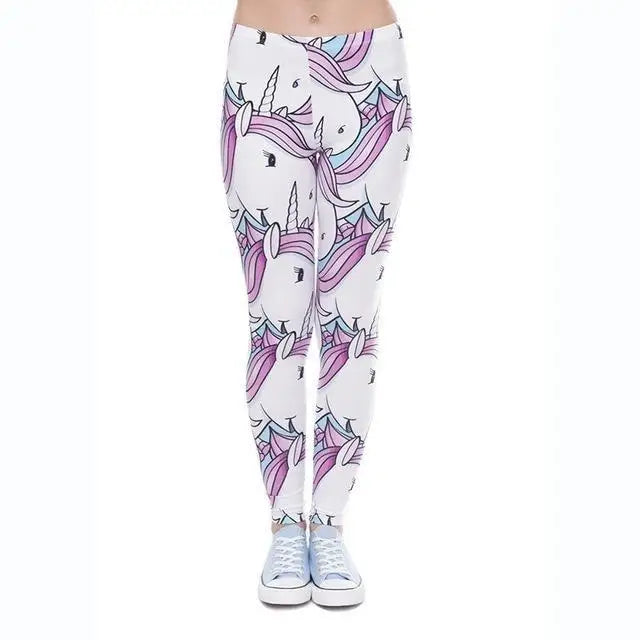 White Purple Unicorn Leggings Yoga Pant Cute Kawaii