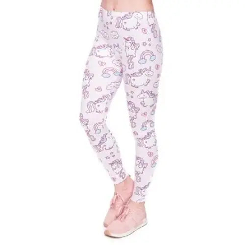 White Purple Unicorn Leggings Yoga Pant Cute Kawaii Fairy Kei