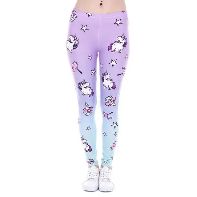 White Purple Unicorn Leggings Yoga Pant Cute Kawaii