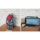 Unique Retro Cartoon Design Backpack in Bold Colors - Cosparty