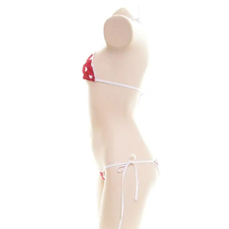 Valentine Inspired Heart Bikini in Red and White - shirt