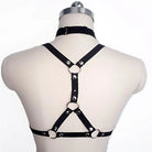 Vegan Gothic Chest Harness with Elastic Straps and Metal Studs - Cosparty