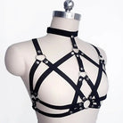 Vegan Gothic Chest Harness with Elastic Straps and Metal Studs - Cosparty