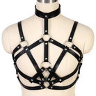 Vegan Gothic Chest Harness with Elastic Straps and Metal Studs - harness