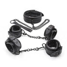 Vegan Leather Handcuffs and Leash Set for Dominant Submissive Play - Cosparty
