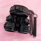 Vegan Leather Handcuffs and Leash Set for Dominant Submissive Play - Cosparty