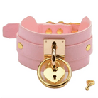 Vegan Leather Heart Locket Choker Necklace in Gold or Silver - Cosparty