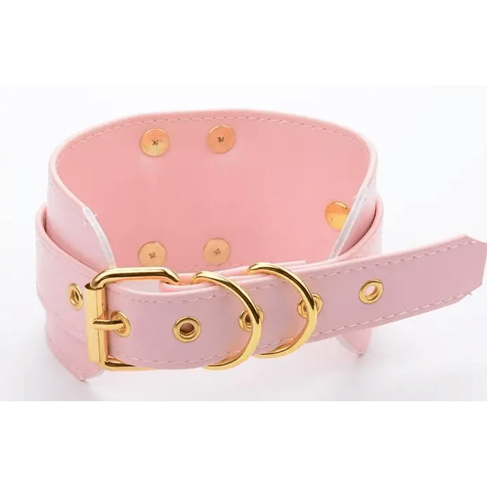 Vegan Leather Heart Locket Choker Necklace in Gold or Silver - Cosparty