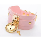 Vegan Leather Heart Locket Choker Necklace in Gold or Silver - Cosparty