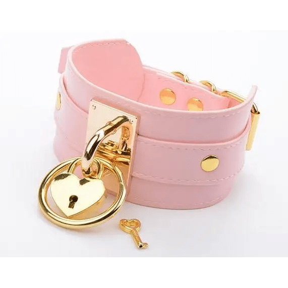 Vegan Leather Heart Locket Choker Necklace in Gold or Silver - Cosparty