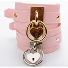 Vegan Leather Heart Locket Choker Necklace in Gold or Silver - Cosparty