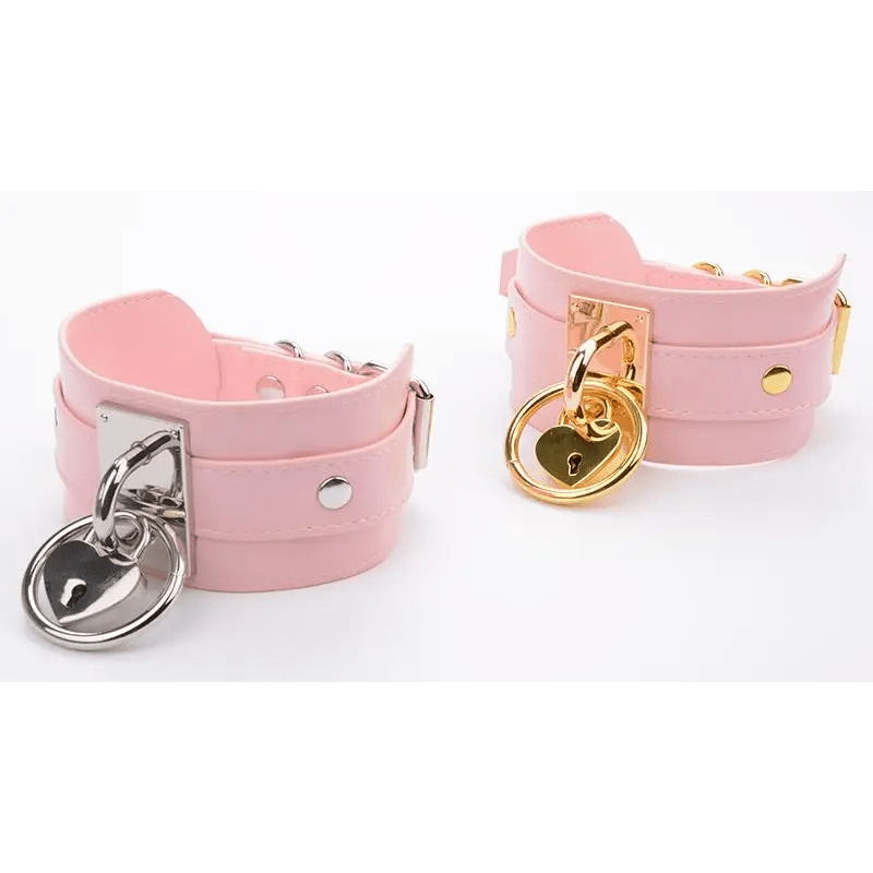 Vegan Leather Heart Locket Choker Necklace in Gold or Silver - Cosparty