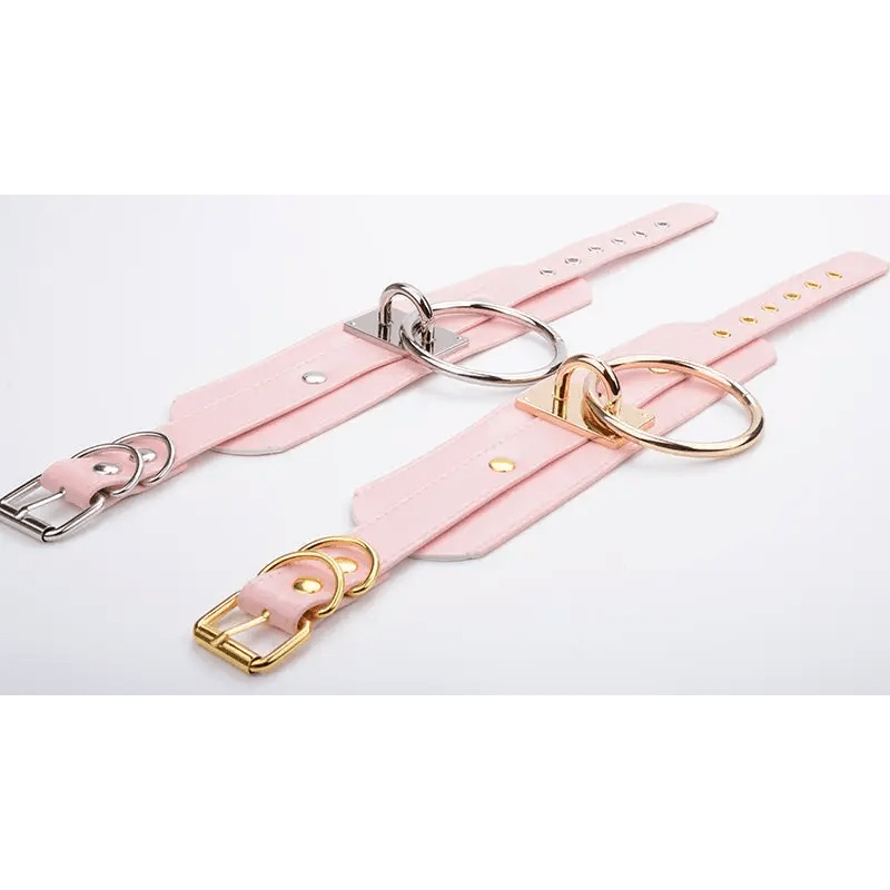 Vegan Leather O - Ring Choker Necklace with Adjustable Buckles - Cosparty