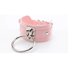 Vegan Leather O - Ring Choker Necklace with Adjustable Buckles - Cosparty