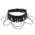 Vegan Leather O - Ring Choker Necklace with Silver Hardware - Cosparty