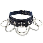 Vegan Leather O - Ring Choker Necklace with Silver Hardware - Cosparty