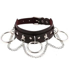 Vegan Leather O - Ring Choker Necklace with Silver Hardware - Cosparty