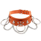 Vegan Leather O - Ring Choker Necklace with Silver Hardware - Cosparty