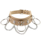 Vegan Leather O - Ring Choker Necklace with Silver Hardware - Cosparty
