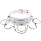Vegan Leather O - Ring Choker Necklace with Silver Hardware - Cosparty