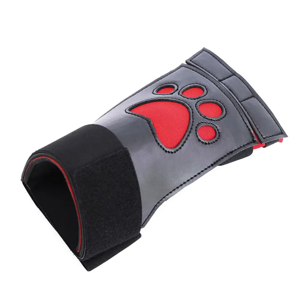 Vegan Leather Puppy Paw Mittens in Red or White - gloves