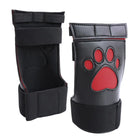 Vegan Leather Puppy Paw Mittens in Red or White - Red - gloves